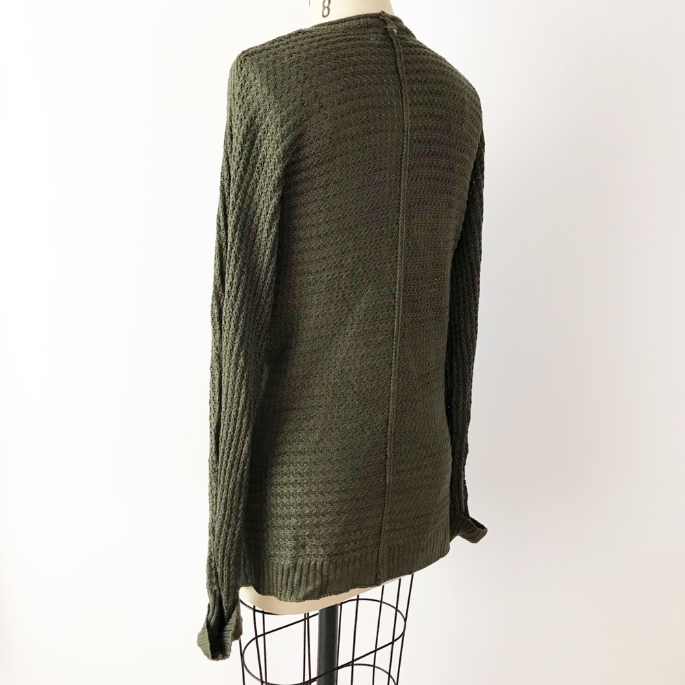 Stitch Fix Pinque Forest Olive Green Cardigan Long - Picture 3 of 6